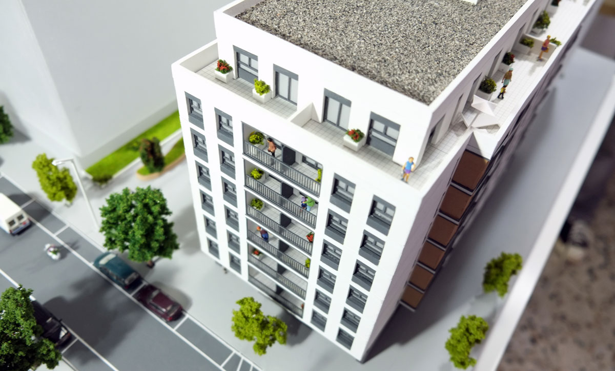 Modèles miniatures de bâtiment de Real Estate Maquette avec la lumière, kits  de modèle d'architecture de construction